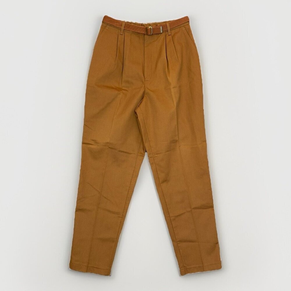 Chic Women's Vintage Trouser Pants Size 14 Khaki Brown Belted Made in USA EUC